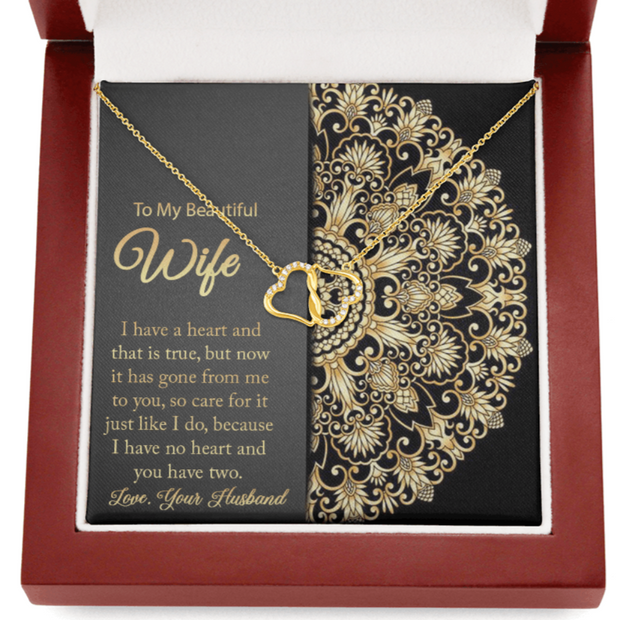 Gold Necklace, 18 Single Diamonds, Happy Anniversary, My Wife - Kubby&Co Worldwide