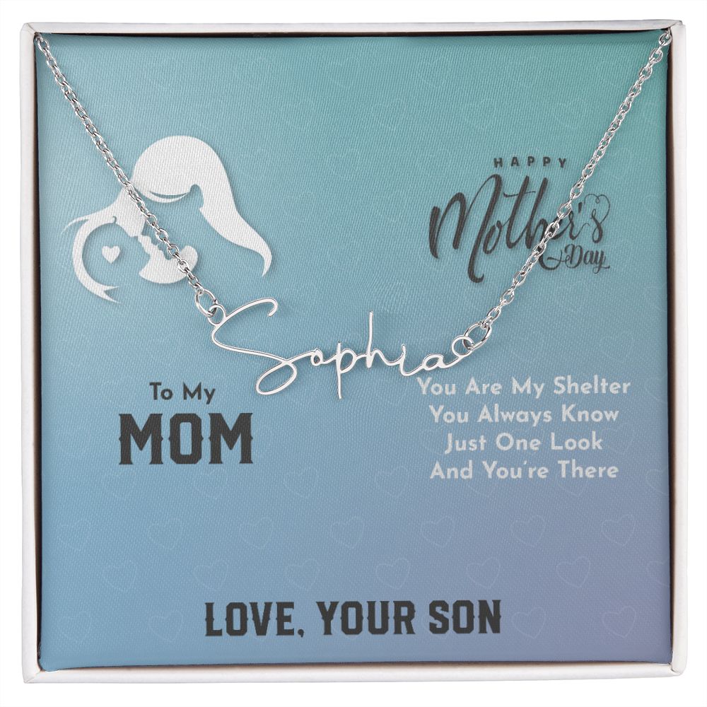 Mother's Day From Son, Signature Style Necklace, My Shelter - Kubby&Co Worldwide