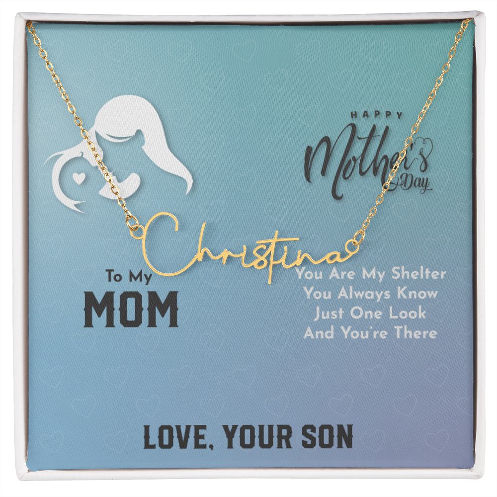 Mother's Day From Son, Signature Style Necklace, My Shelter - Kubby&Co Worldwide