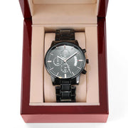 Engraved Chronograph Watch, For Son, Waterproof, Quartz Movement - Kubby&Co Worldwide
