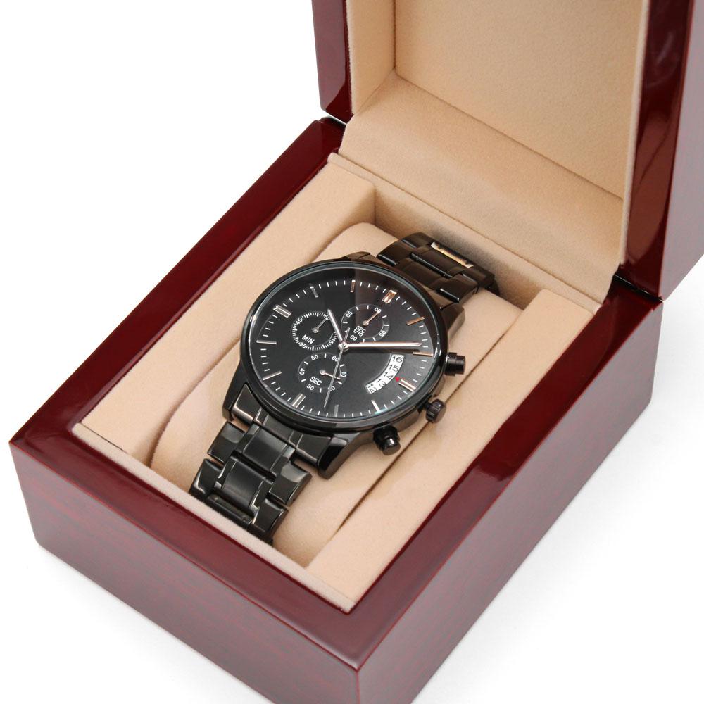 Engraved Chronograph Watch, For Son, Waterproof, Quartz Movement - Kubby&Co Worldwide