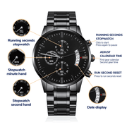 Engraved Chronograph Watch, For Son, Waterproof, Quartz Movement - Kubby&Co Worldwide