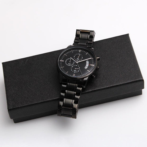 Best Gift For Husband, Engraved Chronograph Quartz Movement Watch - Kubby&Co Worldwide