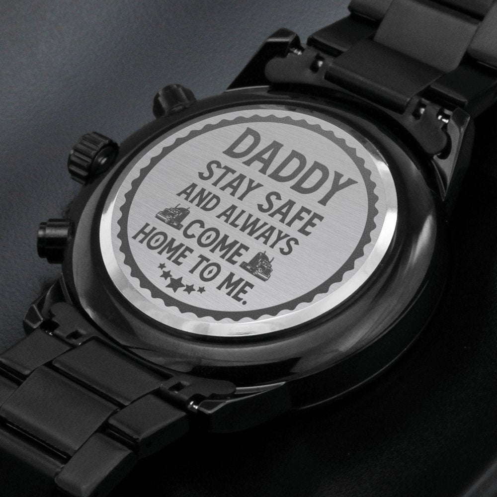 Chronograph Watch, Quartz Movement, Daddy Stay Safe - Kubby&Co Worldwide