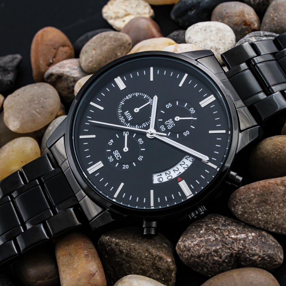 Chronograph Watch, Quartz Movement, Daddy Stay Safe - Kubby&Co Worldwide