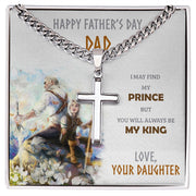 Father's Day, Cuban Link Chain Cross-Necklace, From Daughter - Kubby&Co Worldwide