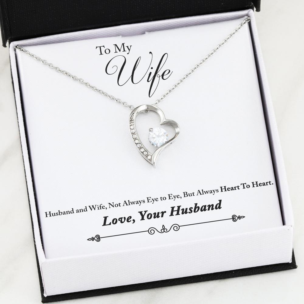 To My Wife Heart to Heart, Pendant Gold Finished Necklace - Kubby&Co Worldwide