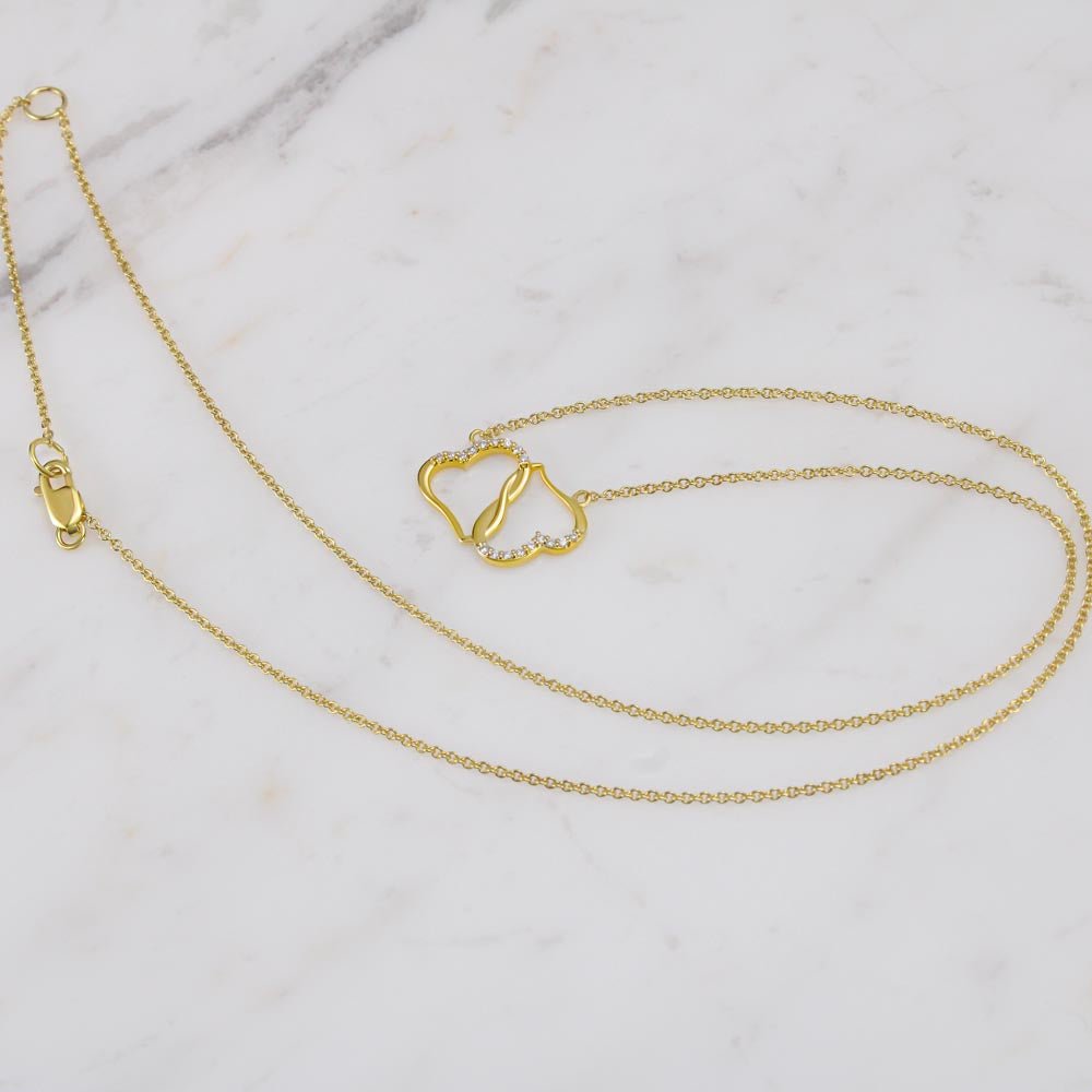 Gold Necklace, 18 Diamonds, Daughter Happy Mother's Day, Mom - Kubby&Co Worldwide