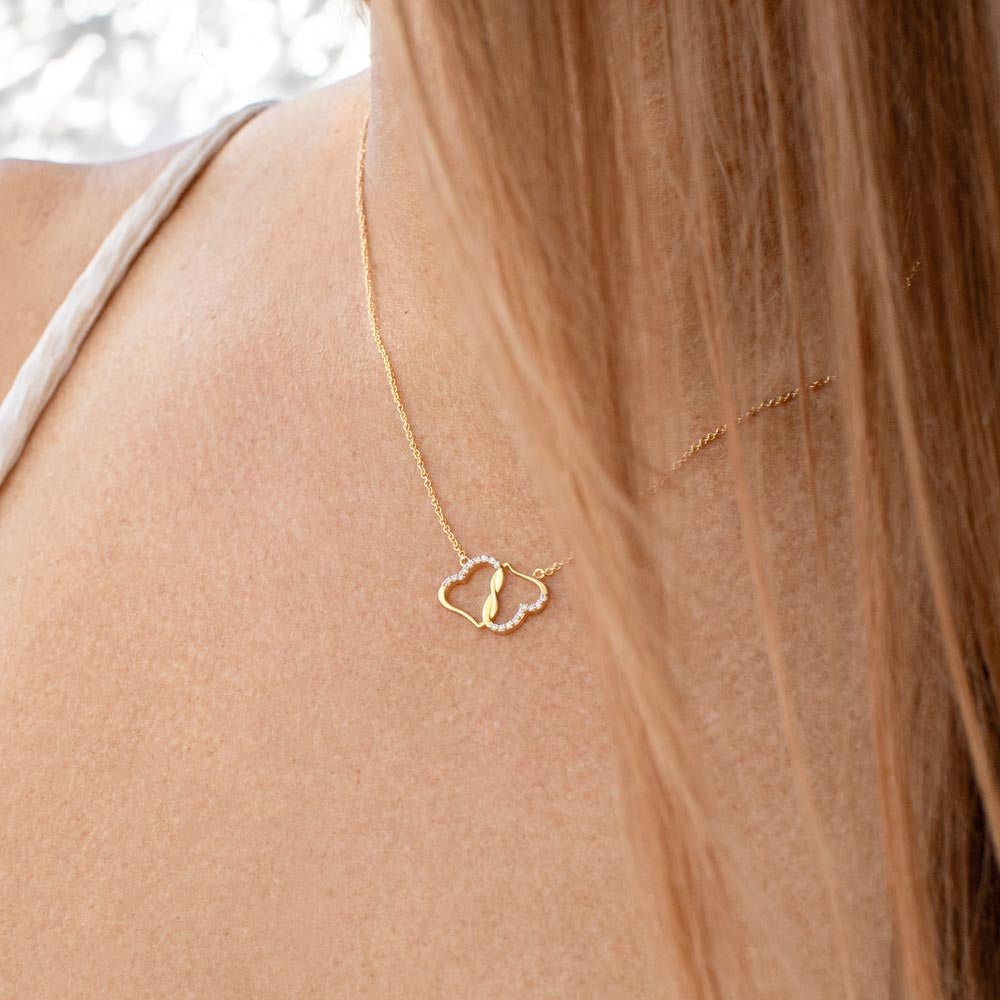 Gold Necklace, 18 Diamonds, Daughter Happy Mother's Day, Mom - Kubby&Co Worldwide