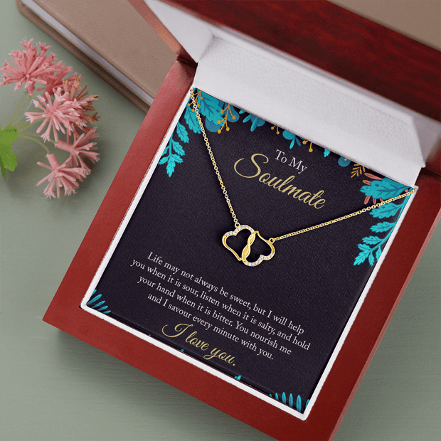 Gold Necklace, 18 Diamonds, Merry Christmas to My Soulmate - Kubby&Co Worldwide