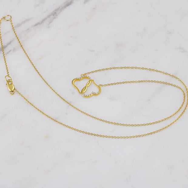 Gold Necklace, 18 Diamonds, Mother-In-Law, Warm Heart - Kubby&Co Worldwide