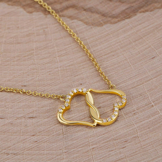 Gold Necklace, 18 Diamonds, My Daughter I Love You Dad - Kubby&Co Worldwide
