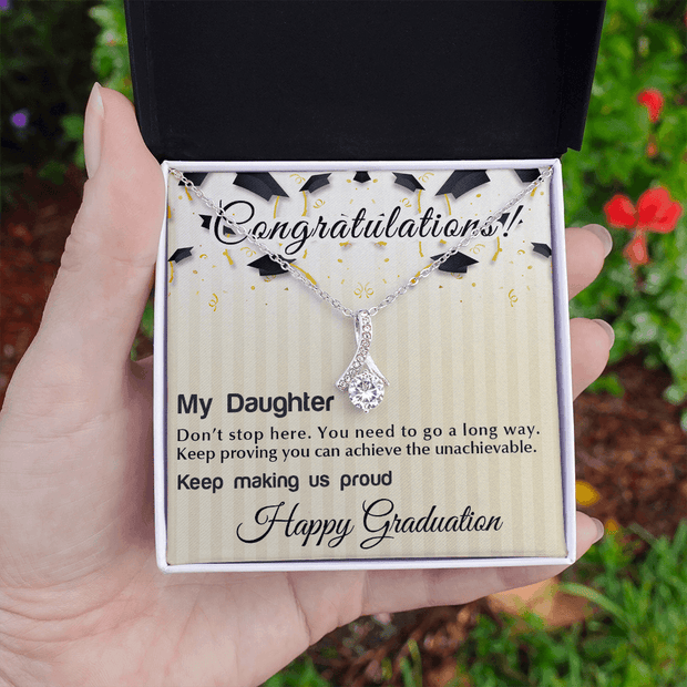 Gold Necklace, Happy Graduation Daughter, From Us - Kubby&Co Worldwide