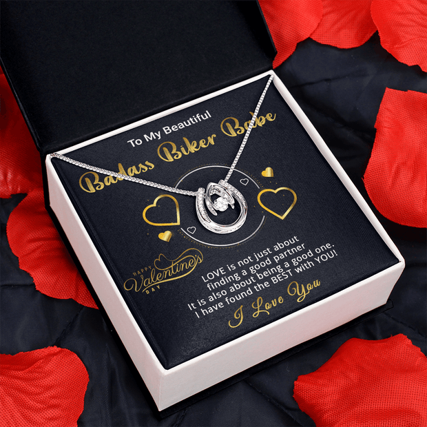Gold Necklace, Personalized Card, To My Badass Biker Babe - Kubby&Co Worldwide