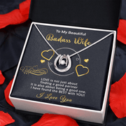 Gold Necklace, Personalized Message Card, To My Badass Wife - Kubby&Co Worldwide