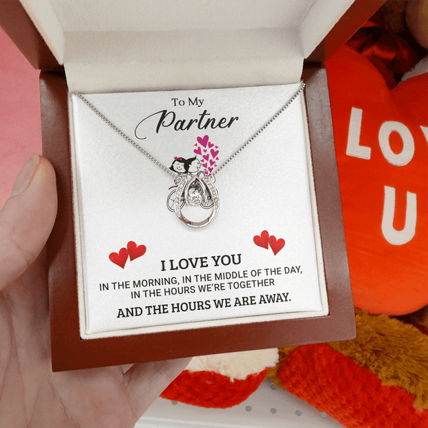 Gold Necklace, Personalized Message Card, To My Beautiful Partner - Kubby&Co Worldwide