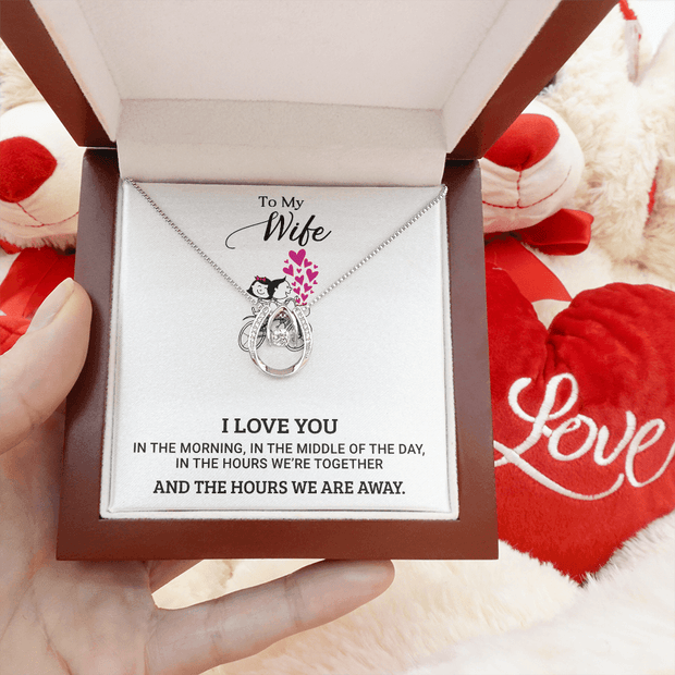 Gold Necklace, Personalized Message Card, To My Beautiful Wife - Kubby&Co Worldwide