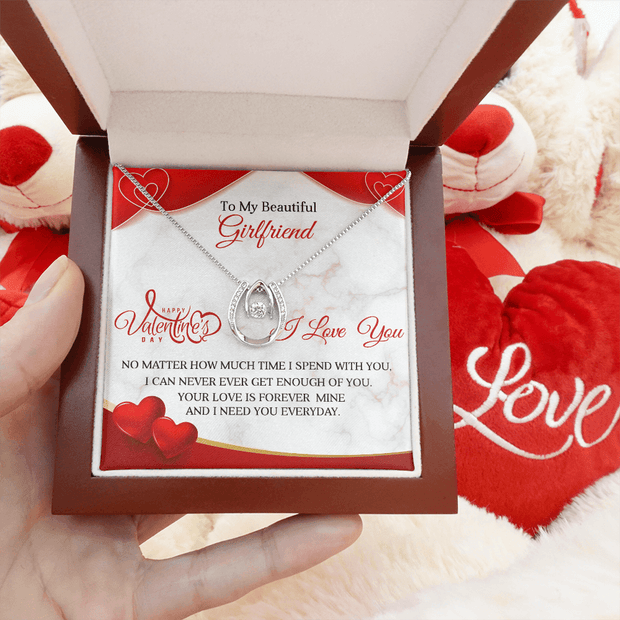 Gold Necklace, Valentine's Day Message Card, My Girlfriend - Kubby&Co Worldwide