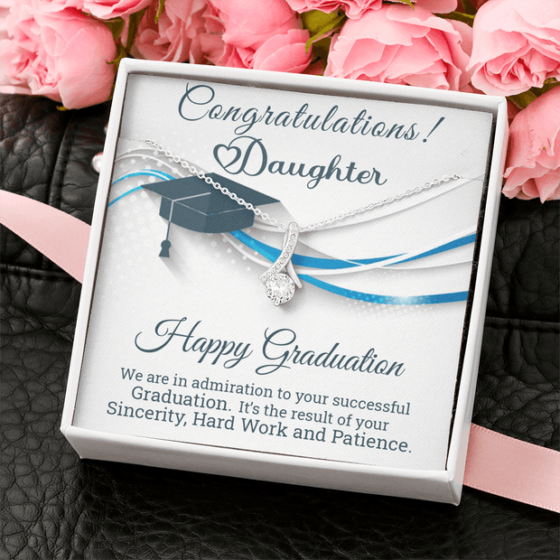 Gold Necklace, Happy Graduation Daughter, With Love - Kubby&Co Worldwide