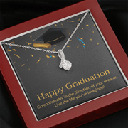 Gold Necklace, Happy Graduation, Follow Your Dreams - Kubby&Co Worldwide