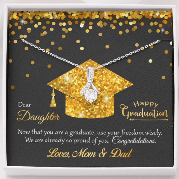 Happy Graduation Daughter, Alluring Beauty Necklace Gift - Kubby&Co Worldwide
