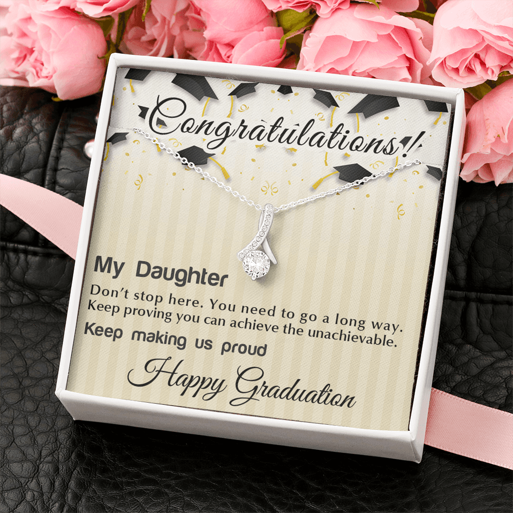 Gold Necklace, Happy Graduation Daughter, From Us - Kubby&Co Worldwide