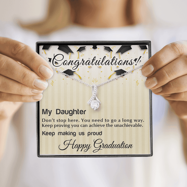 Gold Necklace, Happy Graduation Daughter, From Us - Kubby&Co Worldwide