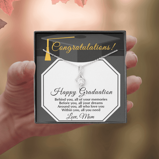 Gold Necklace, Happy Graduation Daughter, From Mom - Kubby&Co Worldwide