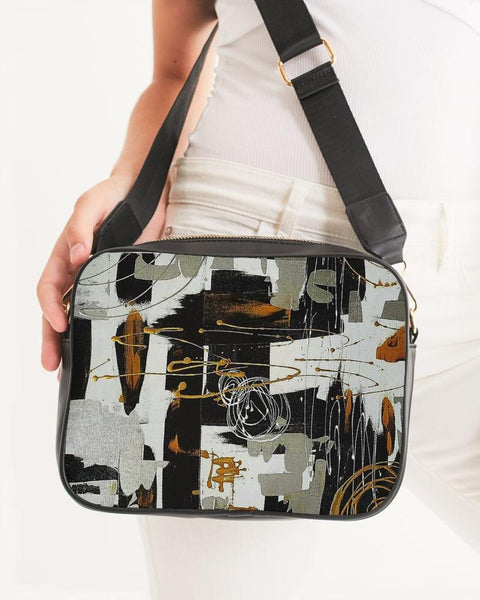 Crossbody Bag Custom Design, Gold Tone Clips - Earth Tones - Kubby&Co Worldwide