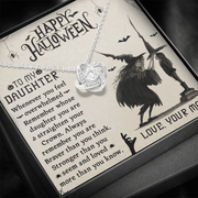 Gold Necklace, Happy Halloween Daughter, Love Mom - Kubby&Co Worldwide