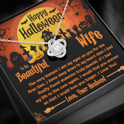 Gold Necklace, Happy Halloween, Love Knot, My Beautiful Wife - Kubby&Co Worldwide