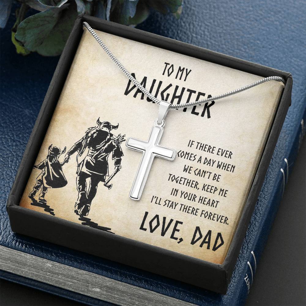 Cross Necklace, Stainless Steel, My Daughter, In Your Heart, Love Dad - Kubby&Co Worldwide