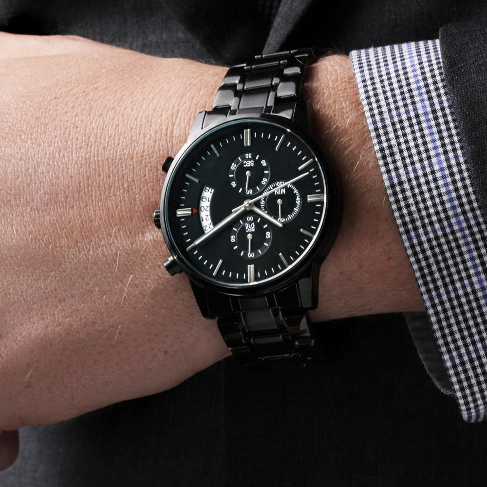 Chronograph Watch, Quartz Movement, Personalized Engraving - Kubby&Co Worldwide