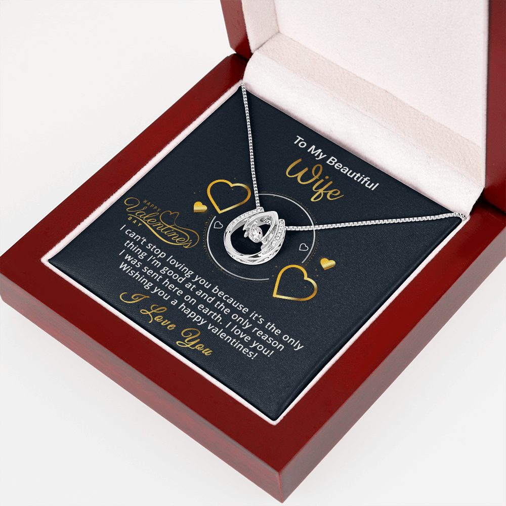 Gold Necklace, Valentine's Day Message Card, My Beautiful Wife - Kubby&Co Worldwide