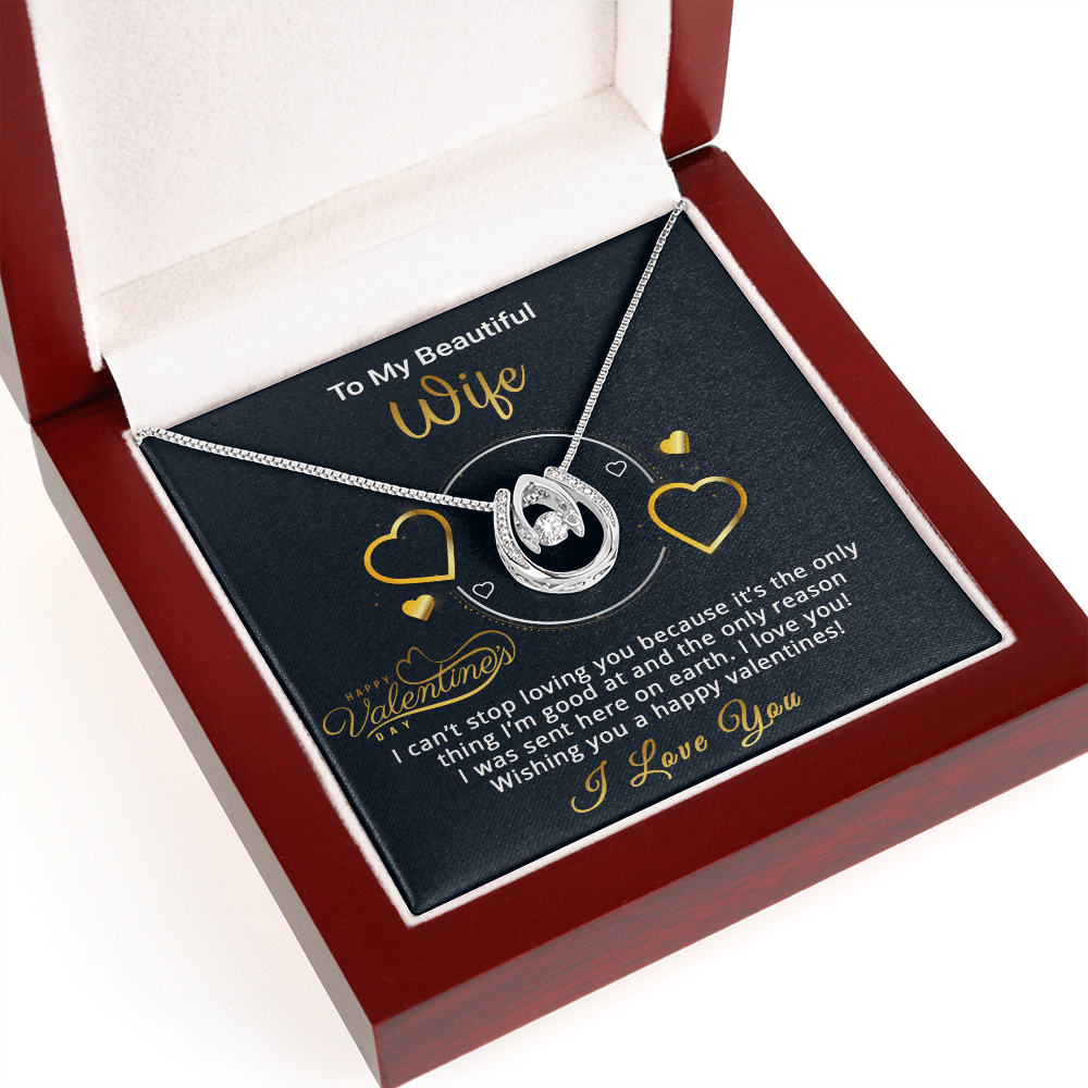 Gold Necklace, Valentine's Day Message Card, My Beautiful Wife - Kubby&Co Worldwide