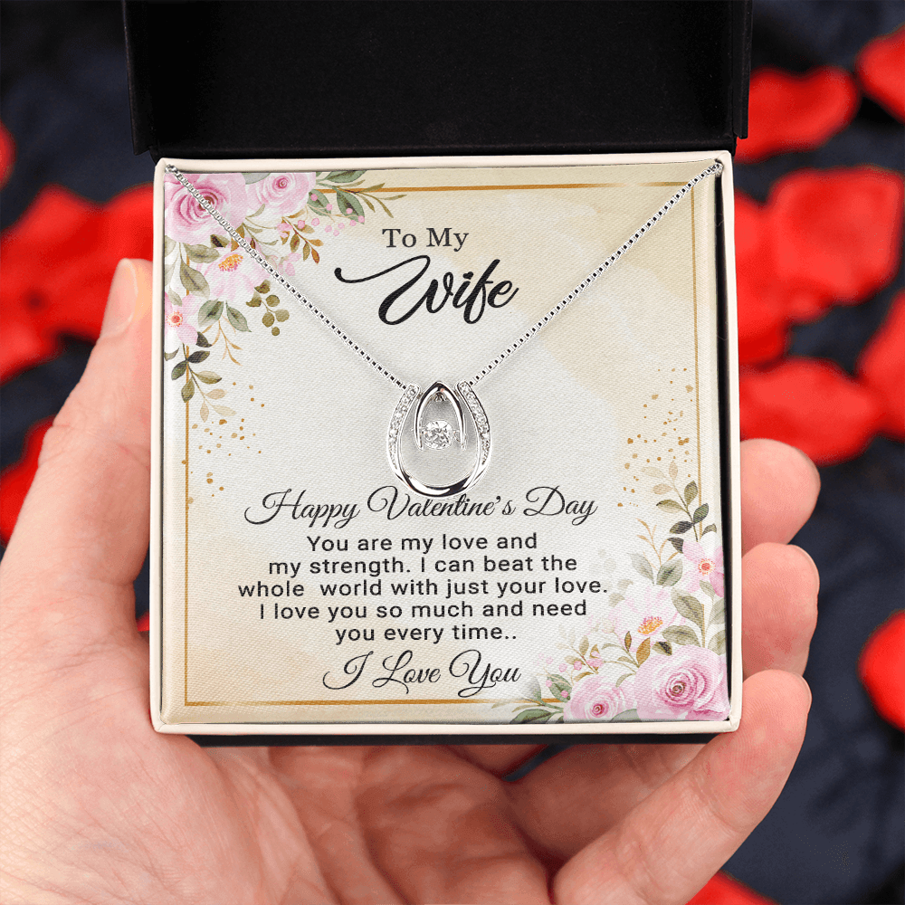 Gold Necklace, Personalized Message Card, To My Beautiful Wife - Kubby&Co Worldwide