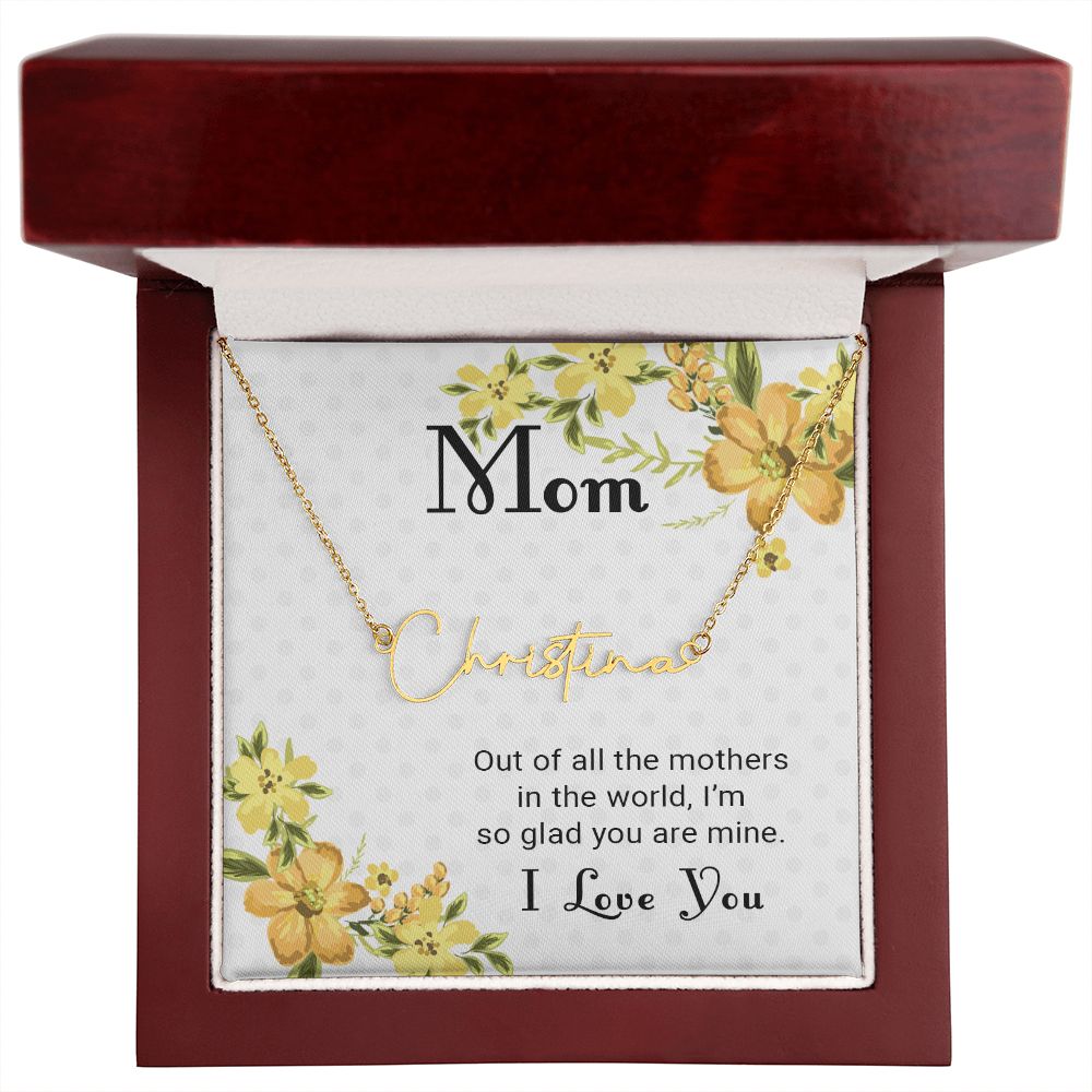 Mom With Love, Signature Style Necklace, Best In The World - Kubby&Co Worldwide