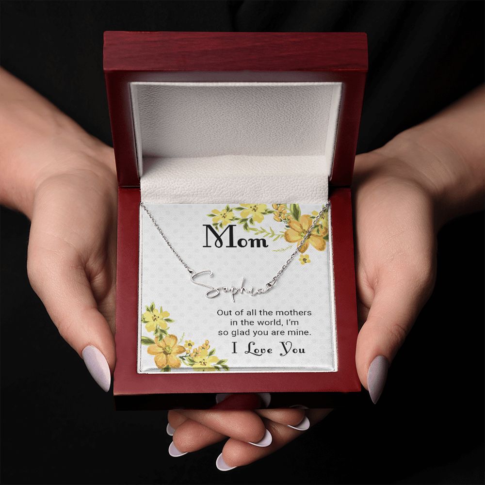 Mom With Love, Signature Style Necklace, Best In The World - Kubby&Co Worldwide