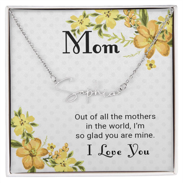 Mom With Love, Signature Style Necklace, Best In The World - Kubby&Co Worldwide