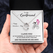 Gold Necklace, Message Card, My Valentine Girlfriend - Kubby&Co Worldwide