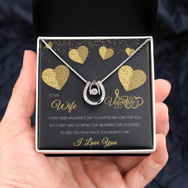 Gold Necklace, Valentine's Day Message Card, To My Wife - Kubby&Co Worldwide