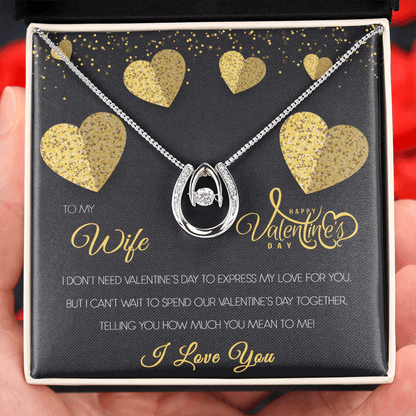 Gold Necklace, Valentine's Day Message Card, To My Wife - Kubby&Co Worldwide