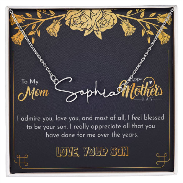 Mother's Day With Love, Signature Style Necklace, Feeling Blessed - Kubby&Co Worldwide