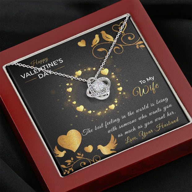 Valentines Love Knot Necklace To My Wife, Always Wanting You - Kubby&Co Worldwide