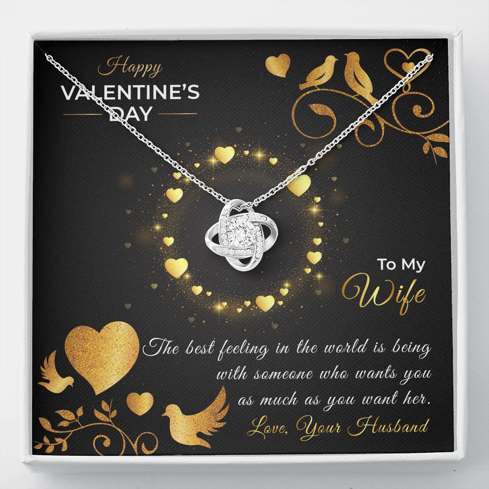 Valentines Love Knot Necklace To My Wife, Always Wanting You - Kubby&Co Worldwide