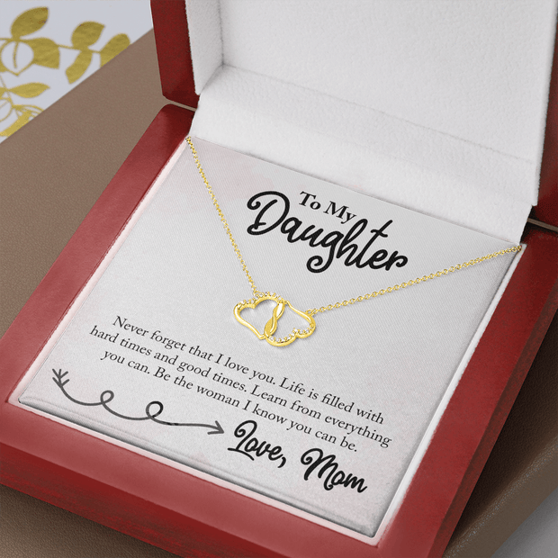 Gold Necklace, 18 Diamonds, To My Daughter Never Forget - Kubby&Co Worldwide