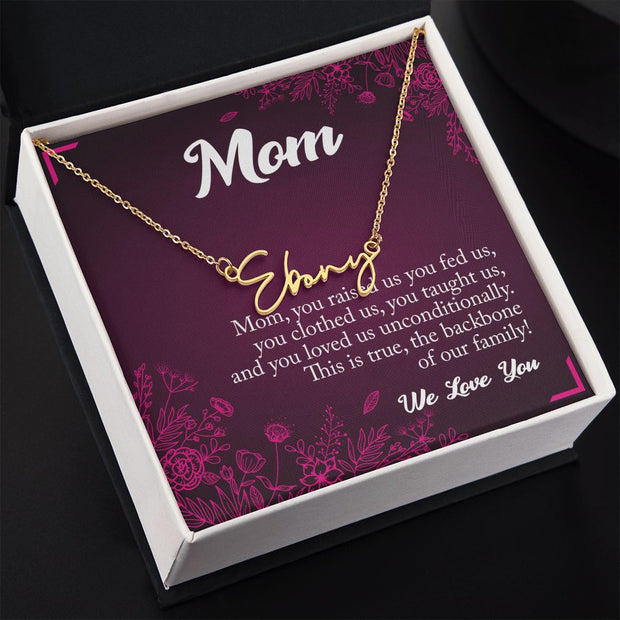 Mom With Love, Signature Style Necklace, Family Backbone - Kubby&Co Worldwide