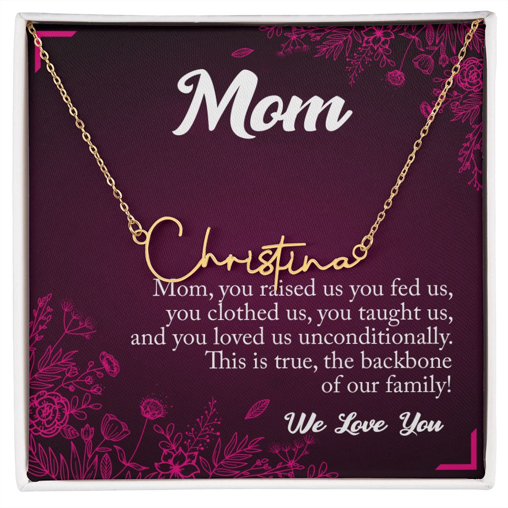 Mom With Love, Signature Style Necklace, Family Backbone - Kubby&Co Worldwide