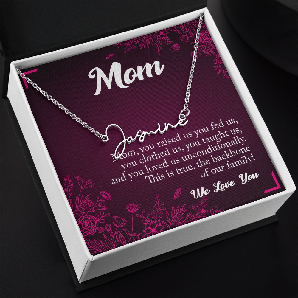 Mom With Love, Signature Style Necklace, Family Backbone - Kubby&Co Worldwide