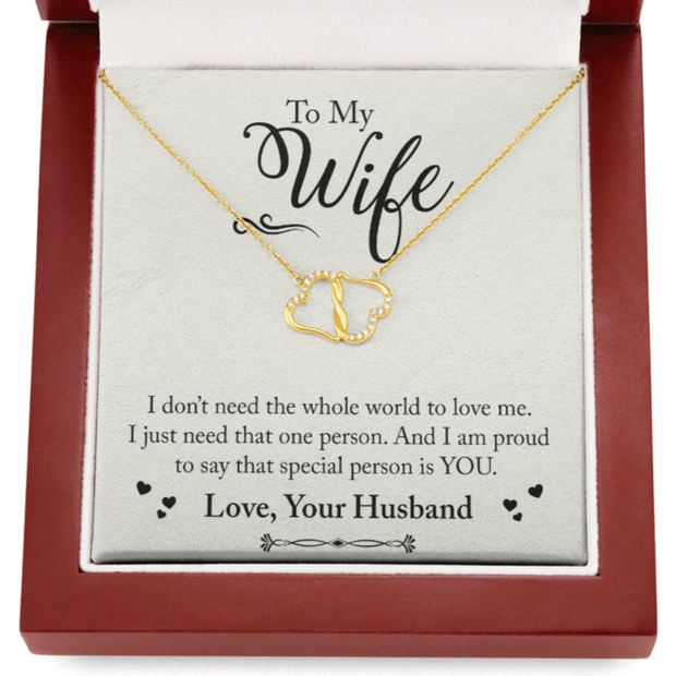 Gold Necklace, 18 Diamonds, My Wife A Special Person - Kubby&Co Worldwide